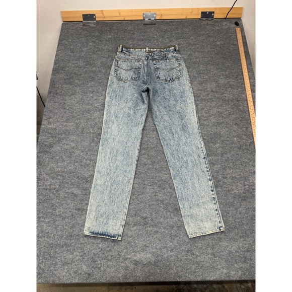 Vintage Jordache Acid Wash Jeans Women 32 High Rise Straight Leg Blue Denim 80s - Picture 3 of 12